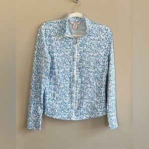 Tommy Bahama Golf & Tennis blue and white coral reef print full-zip size large